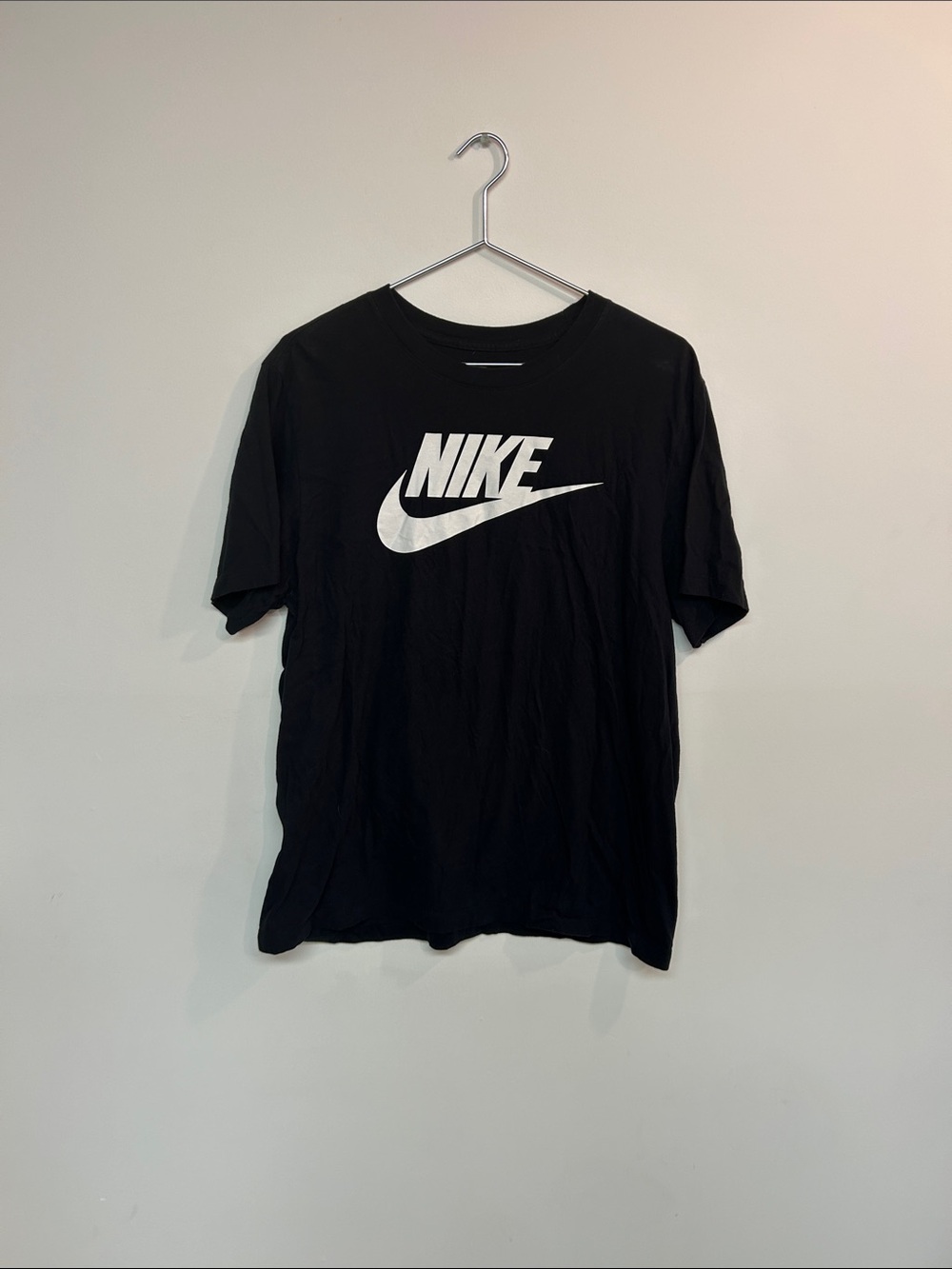 Nike Black Tee with White Swoosh Logo